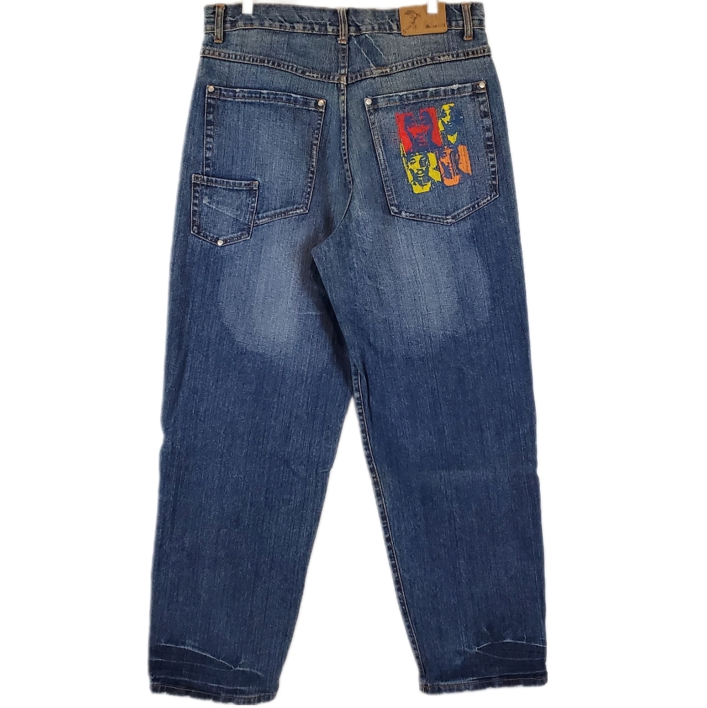 VTG 90s Makaveli Men's 36x34 Tupac 2Pac Shakur Hip Hop Rap Baggy Jeans Ramie